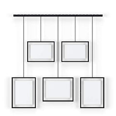 Umbra Exhibit Picture Frame Gallery Set, Adjustable Wall Collage Displays Five Photos (Two 4x6 and Three 5x7), Set of 5, Black