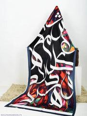 Women's Stitched Silk Calligraphy Dupatta – Elegant Multicolor 2.5 Gazz Shawl | China Market Rawalpindi