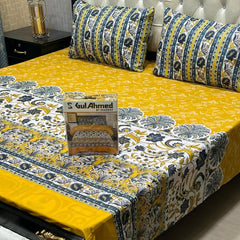 Vibrant Printed Double Bedsheet Set – 3 Pcs Cotton Mix Bedding for Modern Bedrooms | China Market Rawalpindi