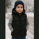 Unisex Kids Black Blended Printed Bomber Jacket – Stylish Winter Wear for Boys & Girls | China Market Rawalpindi