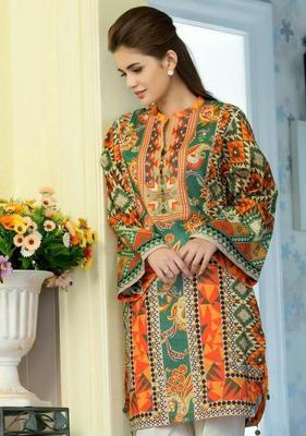 1 Pc Women's Unstitched Swiss Lawn Printed Shirt – Multicolor, 2.25 Yards, Elegant Summer Fabric