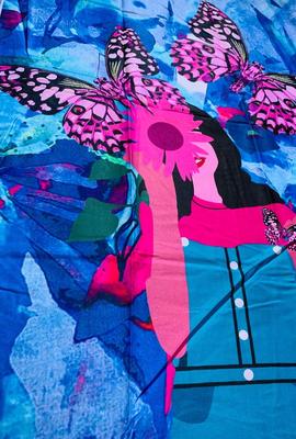 1 Pc Women's Unstitched Swiss Lawn Printed Shirt – Multicolor, 2.25 Yards, Stylish Summer Fabric