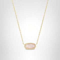 Kendra Scott Elisa Pendant Necklace for Women, Fashion Jewelry, 14k Gold-Plated, Rose Quartz