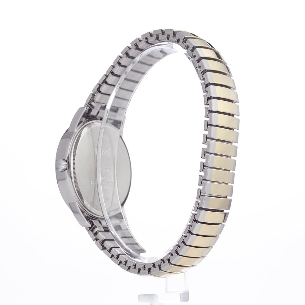 Timex Men's Easy Reader 35mm Watch – Two-Tone Case White Dial with Two-Tone Tapered Expansion Band