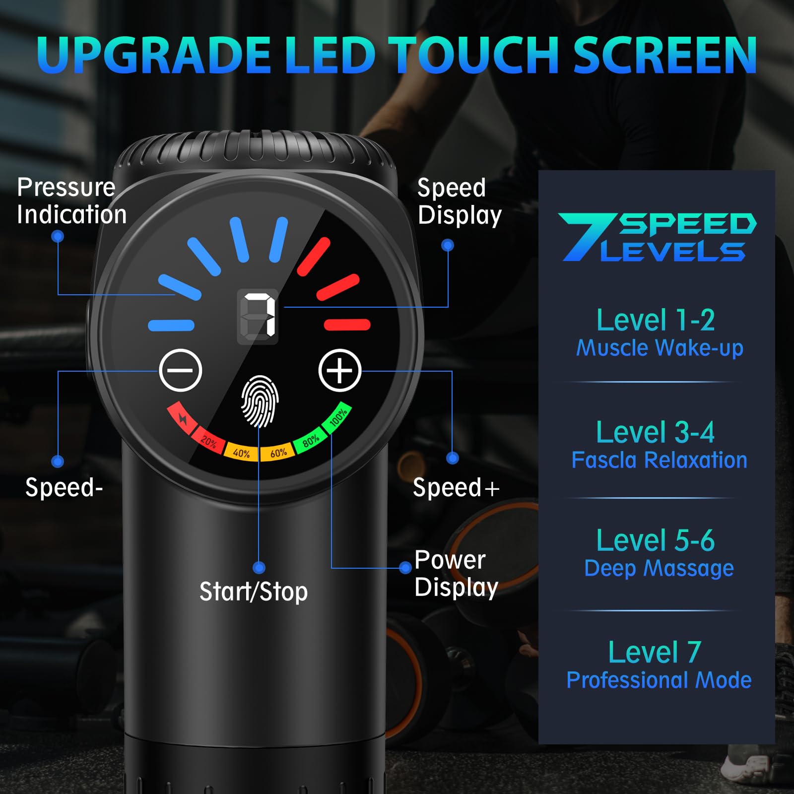 TOLOCO Massage Gun, Deep Tissue Back Massage for Athletes for Pain Relief, Percussion Massager with 10 Massages Heads & Silent Brushless Motor, Christmas Gifts for Women, Men, Black