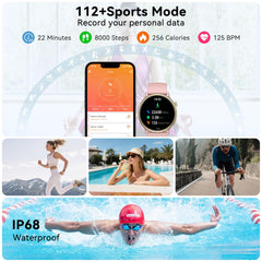 Smart Watch for Women Fitness Tracker: Waterproof Digital Mens Watches Make Answer Call Smartwatch for Android Phone iPhone Samsung Compatible Step Running Pedometer Sleep SpO2 Heart Rate Monitor