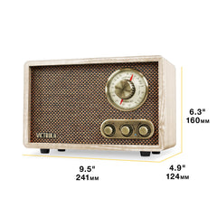 Victrola Willow – Retro Wood Bluetooth Radio with Built-in Speakers: Elegant & Vintage Design, Rotary AM/FM Tuning Dial, Bass & Treble Control, Wireless Streaming (Espresso)