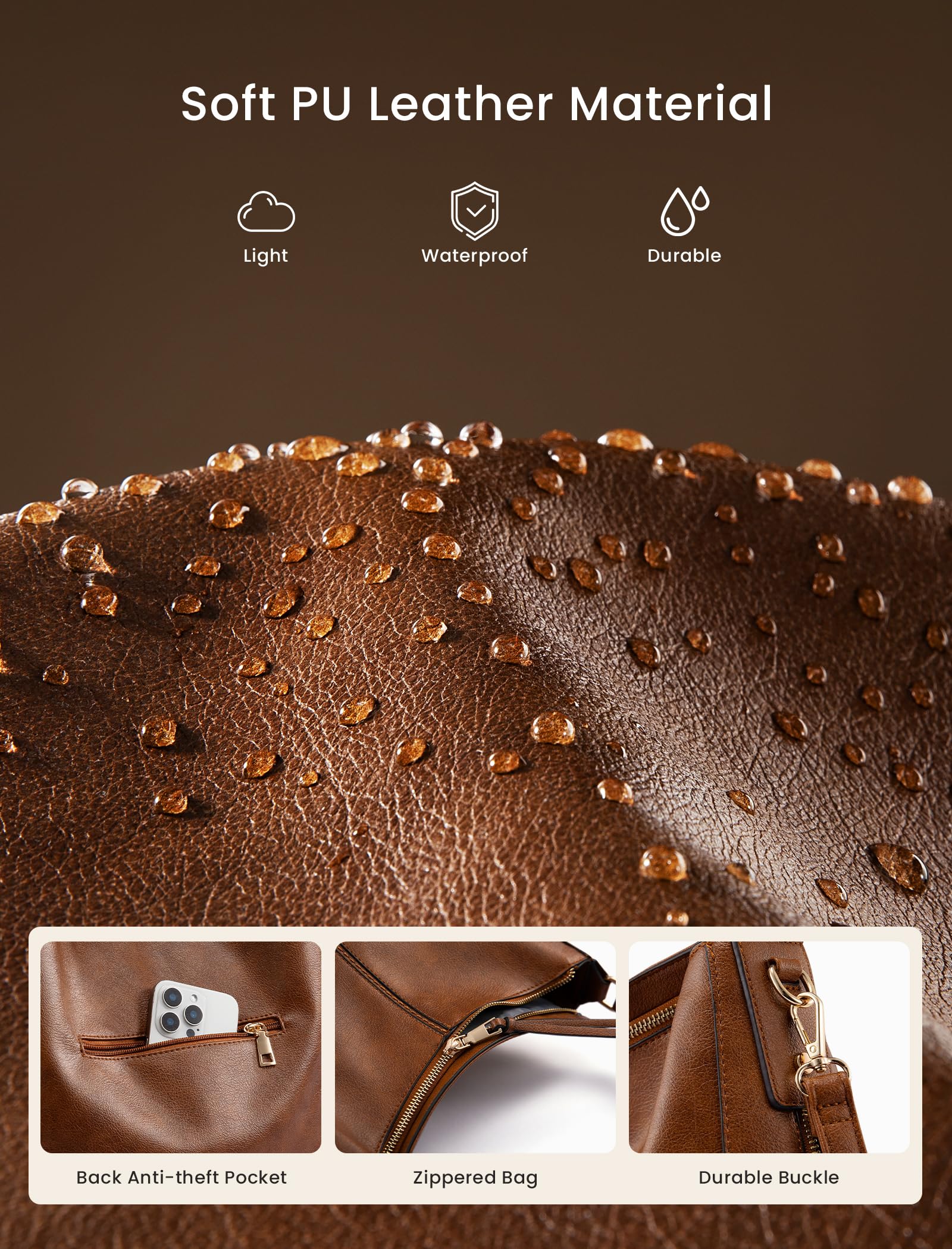 Handbags for Women Large Designer Ladies Hobo bag Bucket Purse Faux Leather