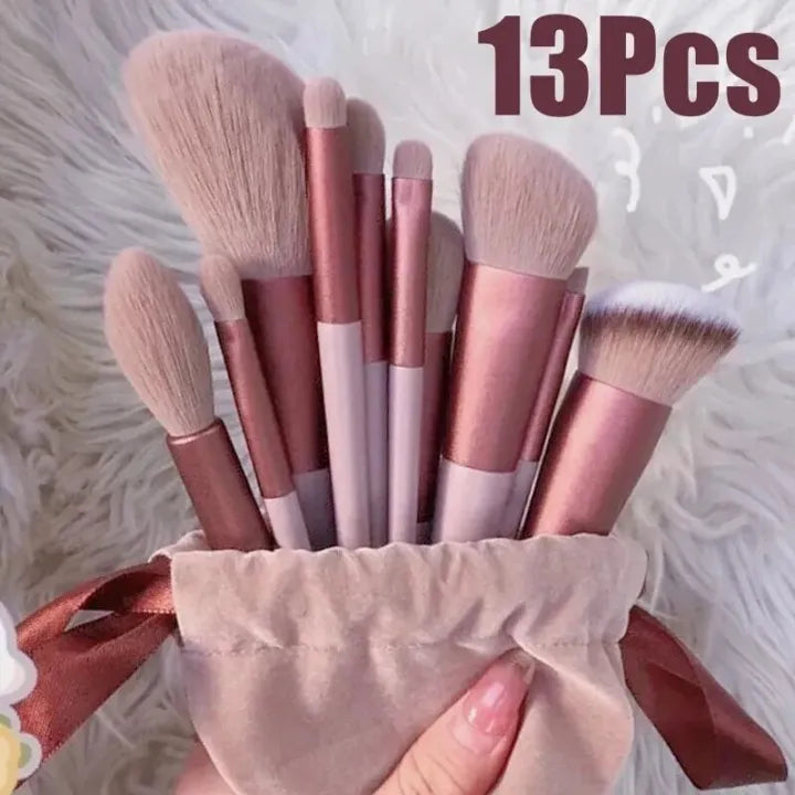 13 Pcs Makeup Brushes Set Soft hair Loose Powder Eyeshadow Concealer Contour Eyeliner Brush Foundation Makeup Brush Beauty Cosmetic tools