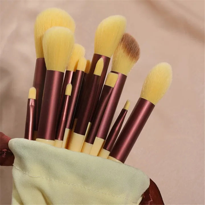 13 Pcs Makeup Brushes Set Soft hair Loose Powder Eyeshadow Concealer Contour Eyeliner Brush Foundation Makeup Brush Beauty Cosmetic tools