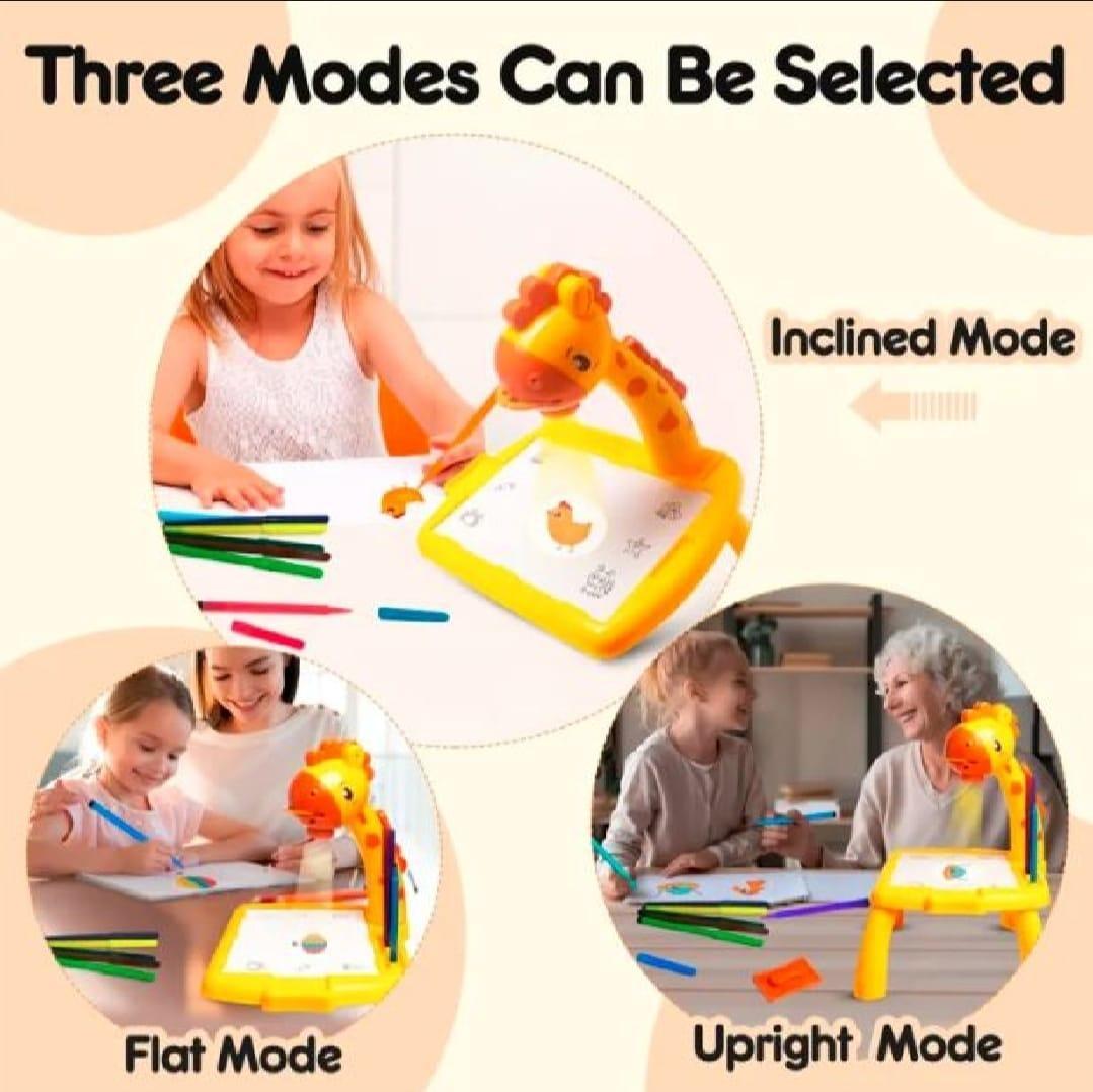 3 in 1 LED Projector Drawing Table Toy for Kids – Giraffe Painting Desk & Educational Learning Toy | China Market Rawalpindi