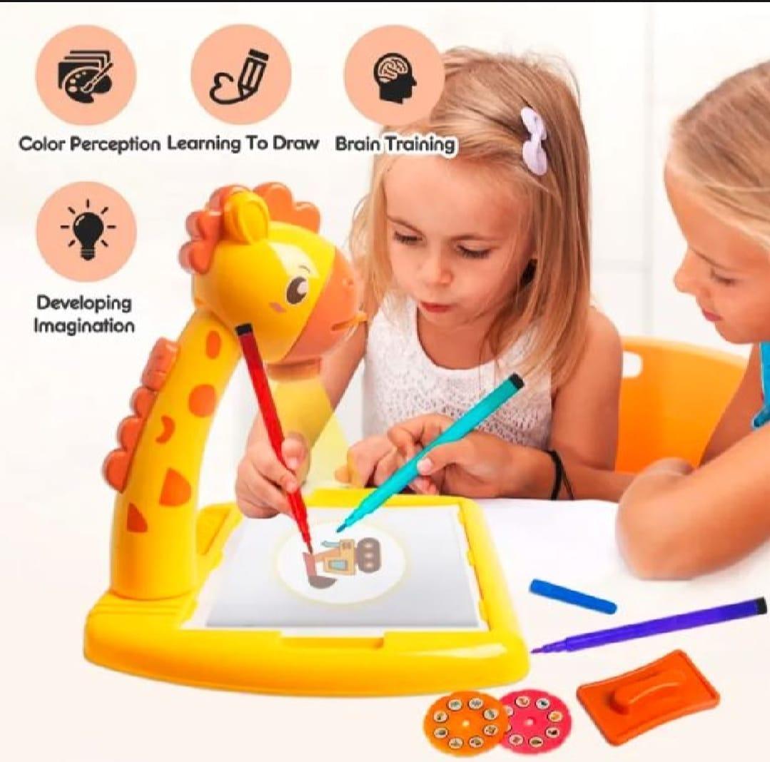 3 in 1 LED Projector Drawing Table Toy for Kids – Giraffe Painting Desk & Educational Learning Toy | China Market Rawalpindi