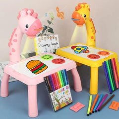 3 in 1 LED Projector Drawing Table Toy for Kids – Giraffe Painting Desk & Educational Learning Toy | China Market Rawalpindi