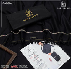 Men’s Black Wool Shawl – Plain Warm Winter Shawl for Men | Premium Wool Wrap