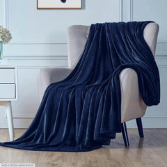 Fleece Plain Double Bed Blanket – Soft & Cozy Blue Bedding Comfort | China Market Rawalpindi