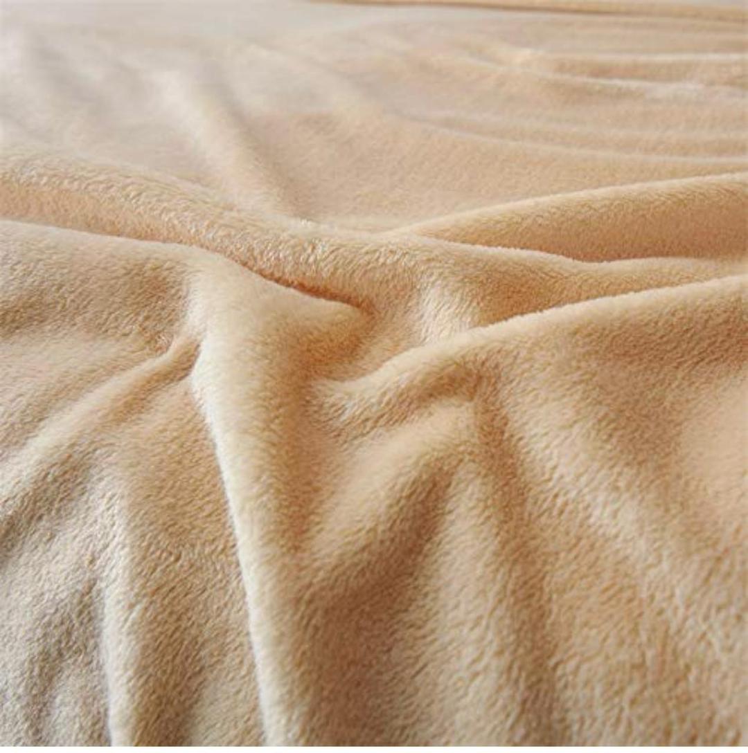Fleece Plain Double Bed Blanket – Soft & Elegant Golden Bedding Comfort | China Market Rawalpindi