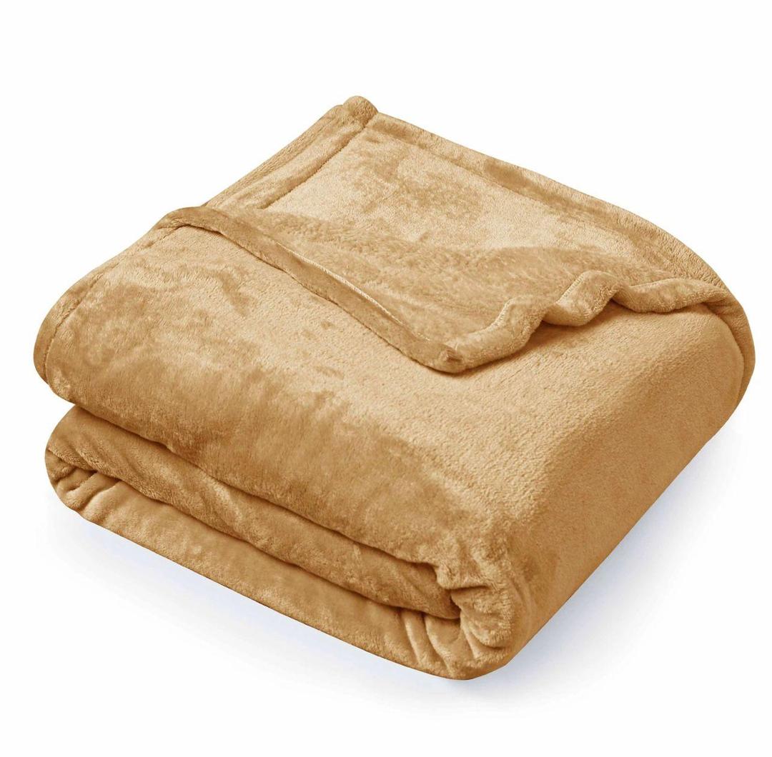 Fleece Plain Double Bed Blanket – Soft & Elegant Golden Bedding Comfort | China Market Rawalpindi