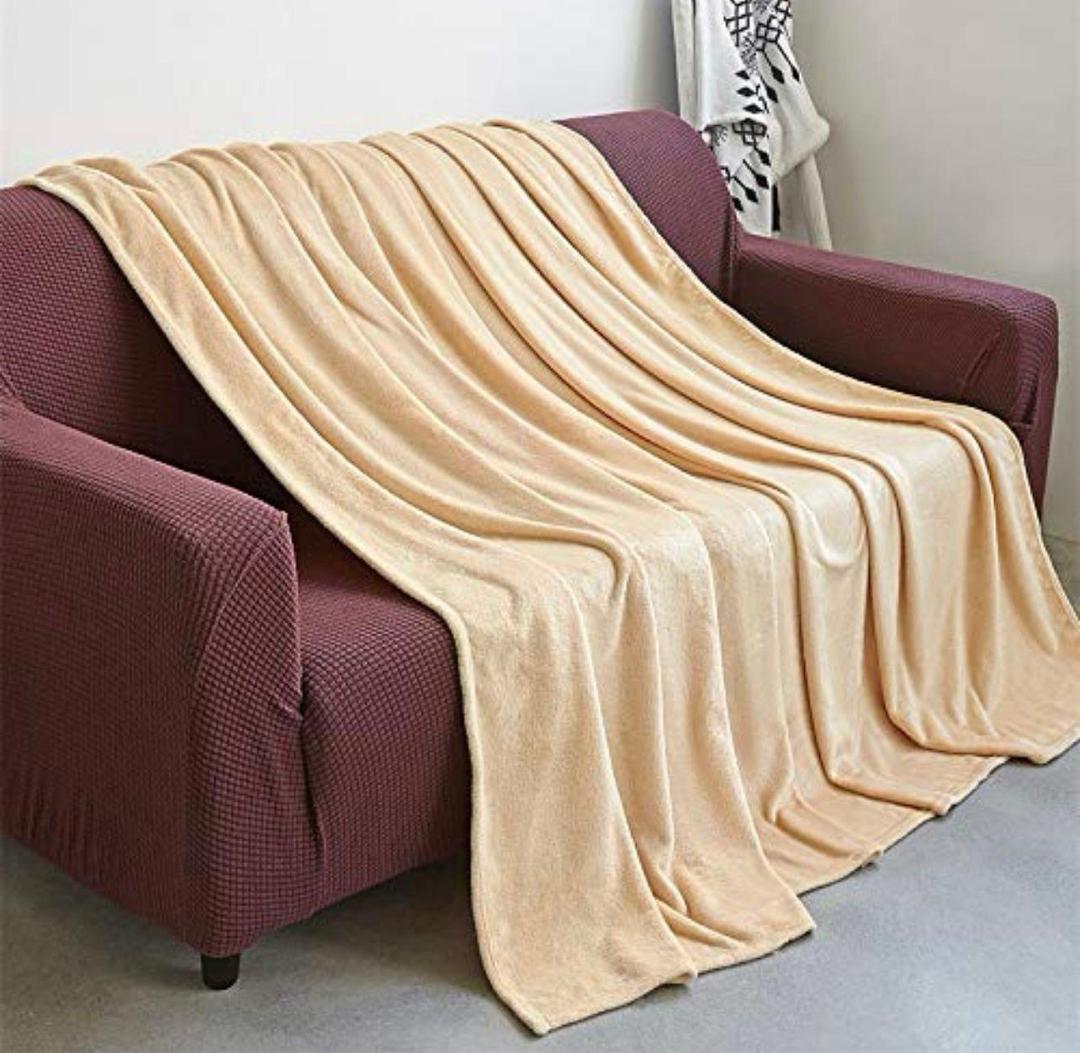 Fleece Plain Double Bed Blanket – Soft & Elegant Golden Bedding Comfort | China Market Rawalpindi