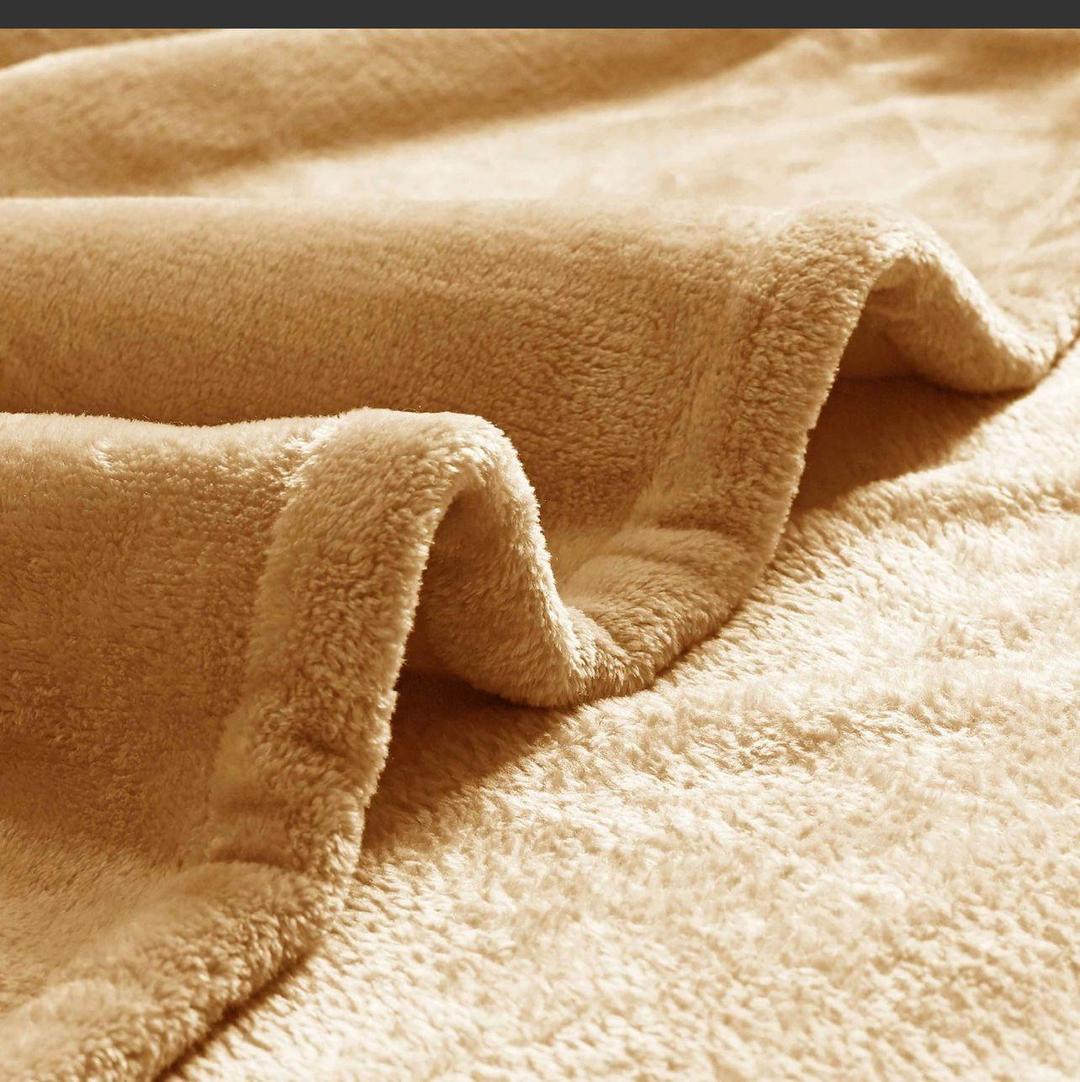 Fleece Plain Double Bed Blanket – Soft & Elegant Golden Bedding Comfort | China Market Rawalpindi
