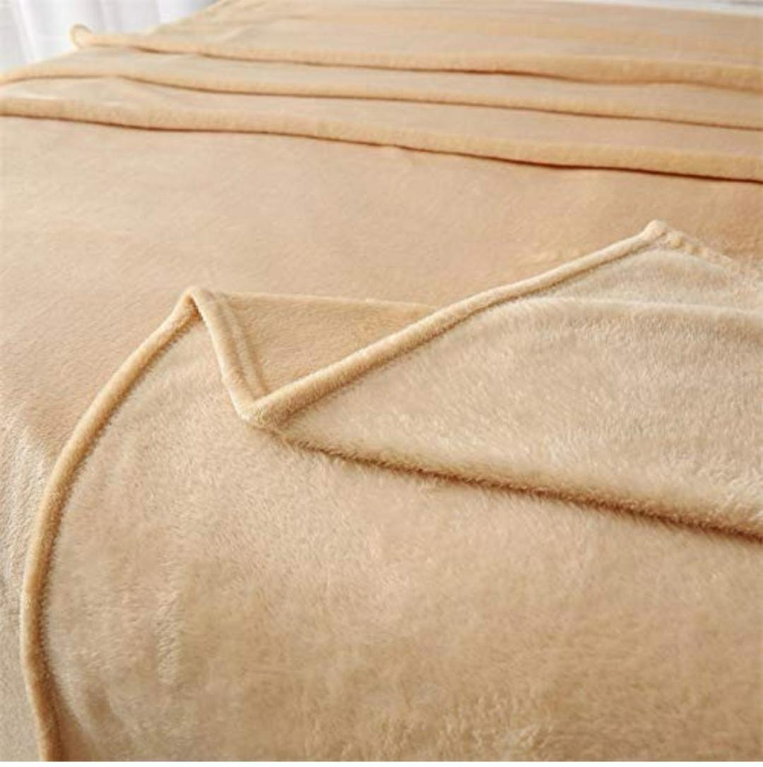 Fleece Plain Double Bed Blanket – Soft & Elegant Golden Bedding Comfort | China Market Rawalpindi
