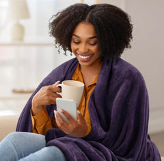 Fleece Plain Double Bed Blanket – Soft & Elegant Purple Bedding Comfort | China Market Rawalpindi