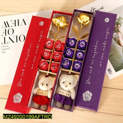 24k Gold Foil Rose with Soap Flower Gift Box – Elegant Artificial Bouquet for Special Occasions | China Market Rawalpindi