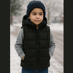 Unisex Kids Black Blended Printed Bomber Jacket – Stylish Winter Wear for Boys & Girls | China Market Rawalpindi