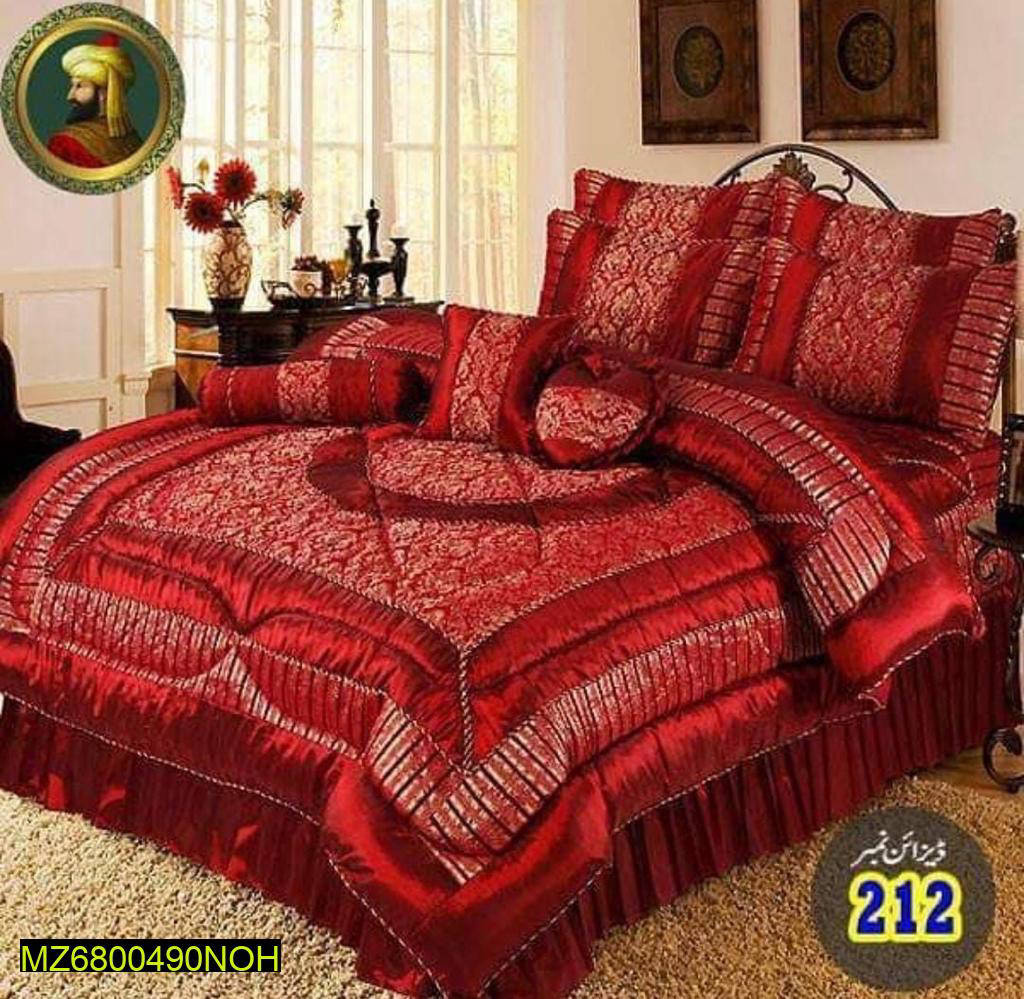 14 Pcs Jacquard Double Bed Bridal Set – Elegant Tafta Silk Bedding Collection | China Market Rawalpindi