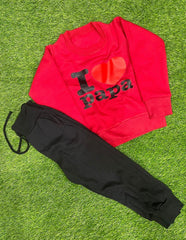 Girls’ Fleece Printed Tracksuit – 2 Pcs Winter Sweatshirt Set (Ages 1–10)