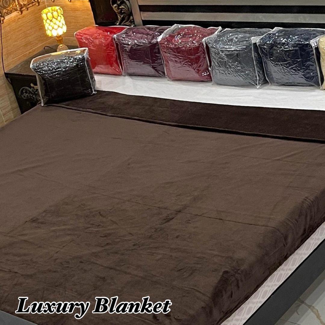 Fleece Plain Double Bed Blanket – Soft & Warm Brown Bedding Comfort | China Market Rawalpindi