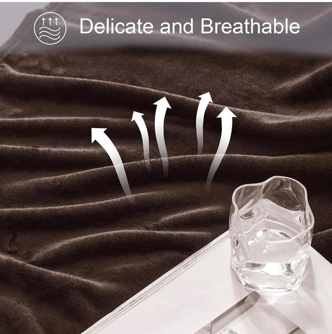 Fleece Plain Double Bed Blanket – Soft & Warm Brown Bedding Comfort | China Market Rawalpindi