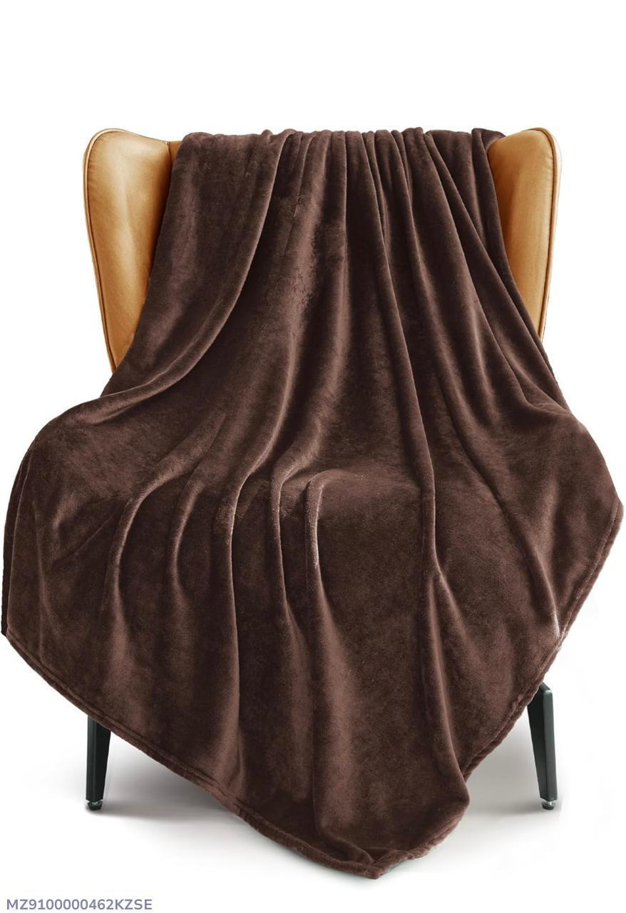 Fleece Plain Double Bed Blanket – Soft & Warm Brown Bedding Comfort | China Market Rawalpindi