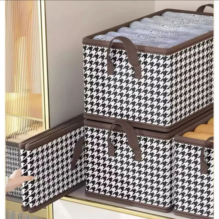 Foldable washable wadrobe Storage Box Folding Basket With Frame Clothing Organizer Drawer Cabinet Bin Containers For Wardrobe Bedroom Closet Home
