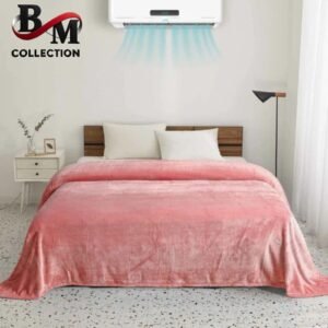 Pink Color Fleece AC Blanket – King Size | Ultra-Soft, Lightweight & Breathable All-Season Comforter