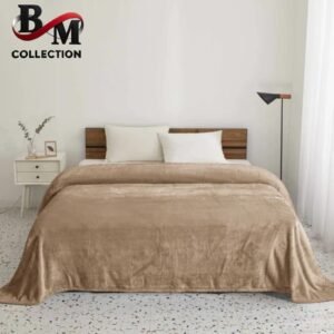 Camel Color Fleece AC Blanket – King Size | Ultra-Soft, Lightweight & Breathable All-Season Comforter