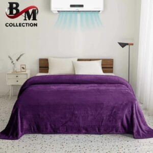 Purple Color Fleece AC Blanket – King Size | Ultra-Soft, Lightweight & Breathable All-Season Comforter