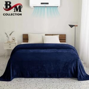 Blue Color Fleece AC Blanket – King Size | Ultra-Soft, Lightweight & Breathable All-Season Comforter