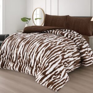 Strawberry 4PC Quilt Set Dark Brown Color – Super King Size | Premium Soft Bedding | 5 Beautiful Designs