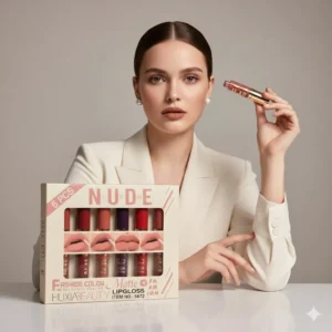 6 Pcs Matte Lip Gloss Set Multicolor High Pigment