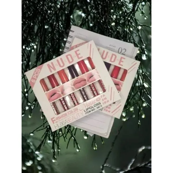 6 Pcs Matte Lip Gloss Set Multicolor High Pigment - Image 3