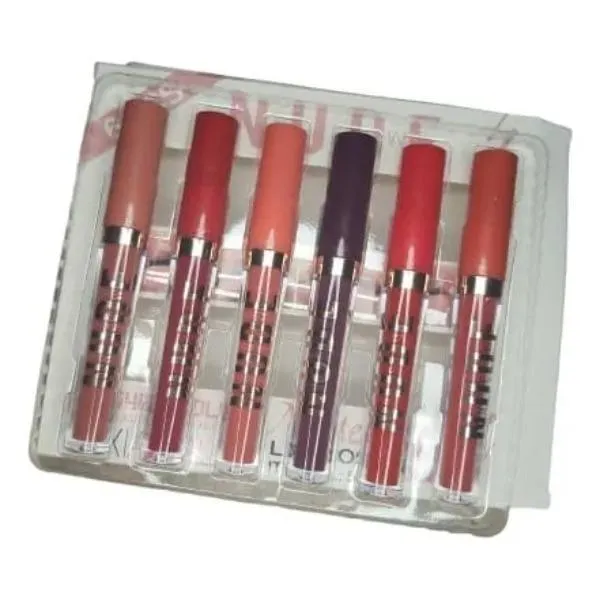 6 Pcs Matte Lip Gloss Set Multicolor High Pigment - Image 6