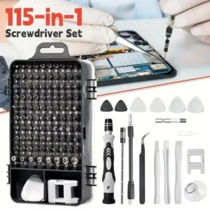 115-in-1 Screwdriver Set Chrome Vanadium Steel Black