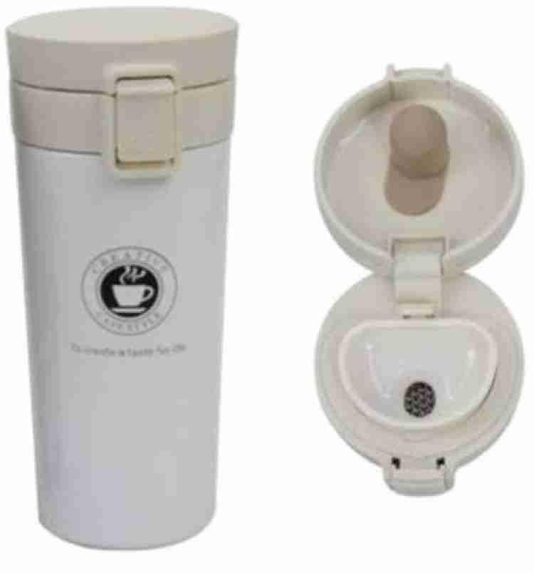 White Stainless Steel Travel Coffee Mug 300ml - Image 3