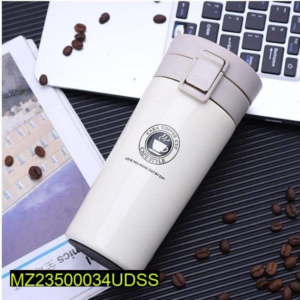 White Stainless Steel Travel Coffee Mug 300ml - Image 5