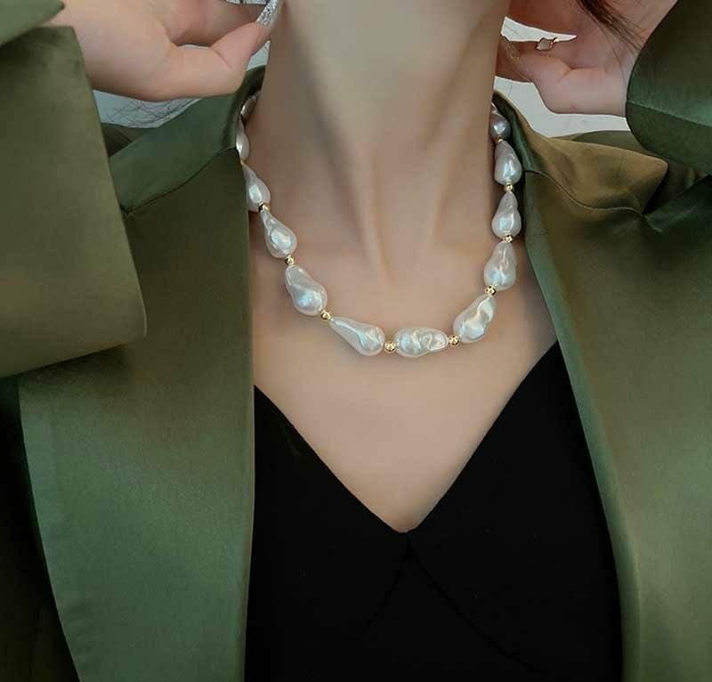 Golden Beaded Necklace for Daily Wear