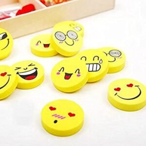 20 Pcs Smiley Face Rubber Erasers for School Office Home