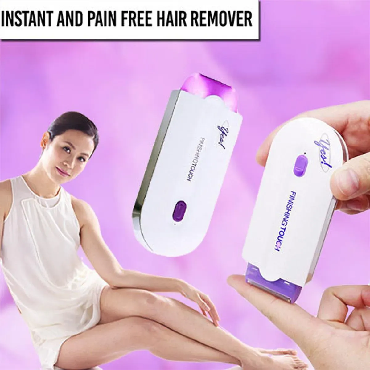 Finishing Touch Painless Rechargeable Body And Facial Hair Remover Trimmer machine For Women Men White - Image 2