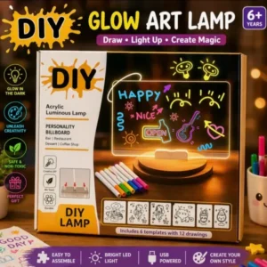 3D Magic Drawing Board for Kids | LED Glowing Acrylic Writing & Doodle Board | Reusable Light Up Message Board for Kids Learning & Fun Glowing Art Pad DIY Lamp