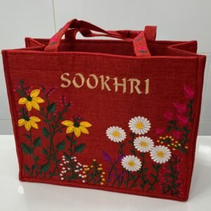 Sookhri Handcrafted Embroidered Tote Bag – Heavy 4-Sided Floral Artistry & Premium Canvas