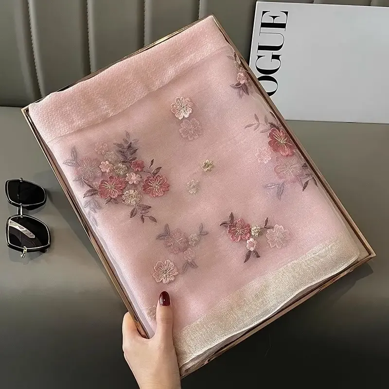 Red Silk Scarf for Women Korean Style Warm Winter Wear Premium Quality - Image 8